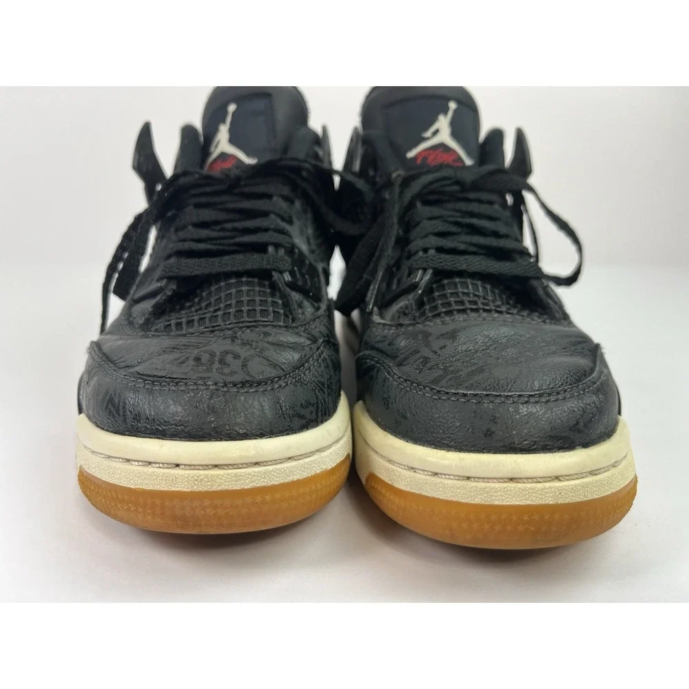Nike Air Jordan Retro 4 Laser Youth Size 4Y Black Gum SE GS CI2970-001 Sneakers